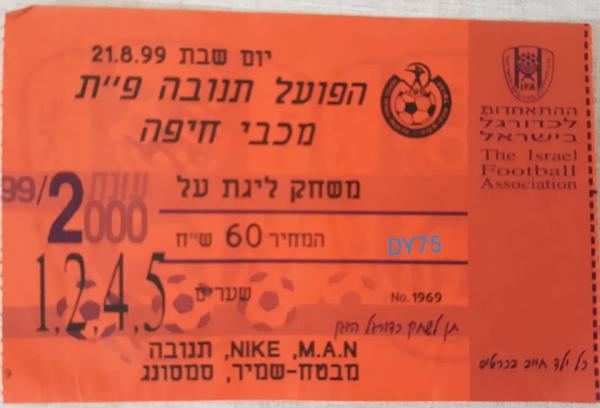 כרטיס למשחק בין הפועל פתח תקוה ומכבי חיפה
