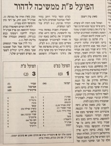 סיקור המשחק בהארץ