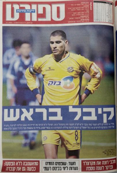 שער מדור הספורט של ידיעות אחרונות אחרי הניצחון על מכבי ת"א