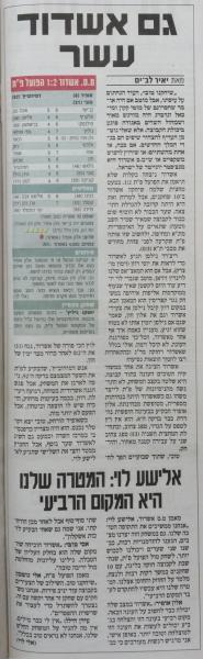 סיקור המשחק בידיעות אחרונות