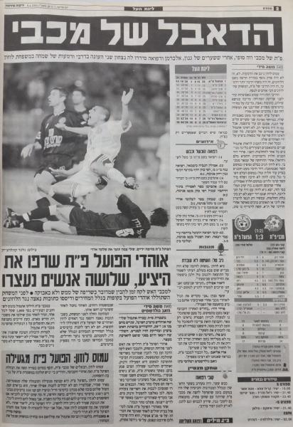 סיקור המשחק בידיעות אחרונות