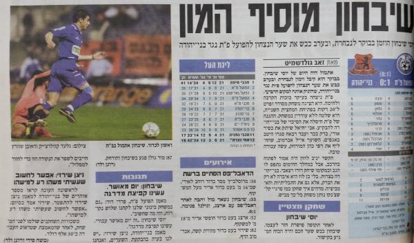 סיקור המשחק מתוך ידיעות אחרונות.