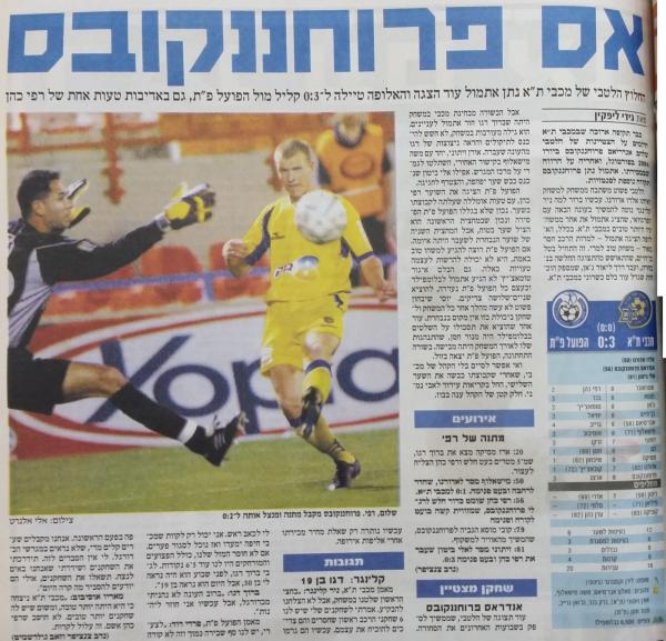 סיקור המשחק בידיעות אחרונות