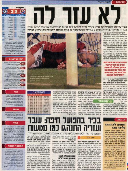 מחזור 17 - הפועל חיפה (2:3) - סיקור המשחק מתוך מעריב.
