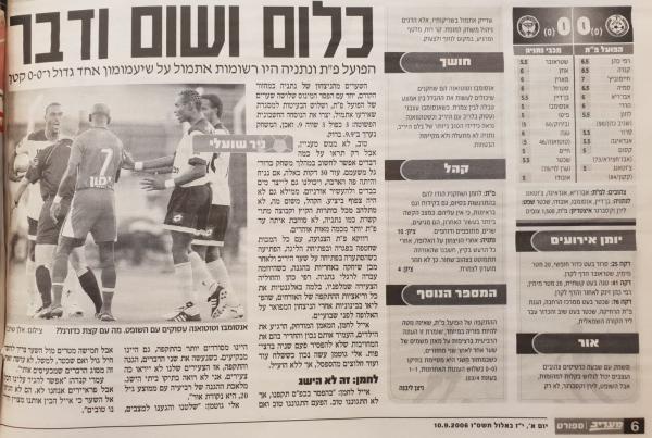 סיקור המשחק במעריב
