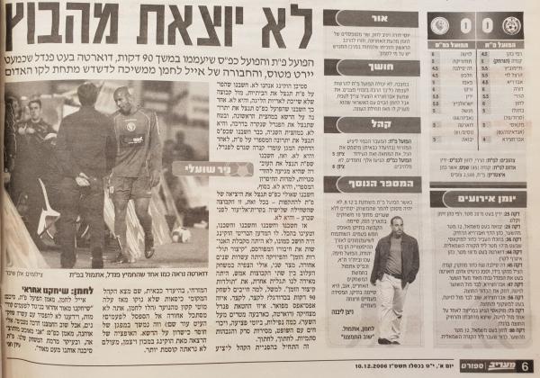 סיקור המשחק במעריב