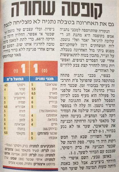 סיקור המשחק במעריב