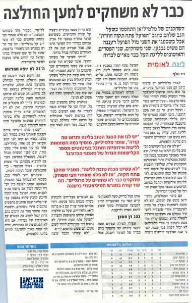 סיקור המשחק מתוך עיתון הארץ.
