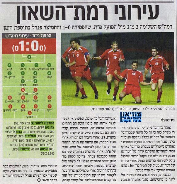 סיקור המשחק מתוך מעריב.