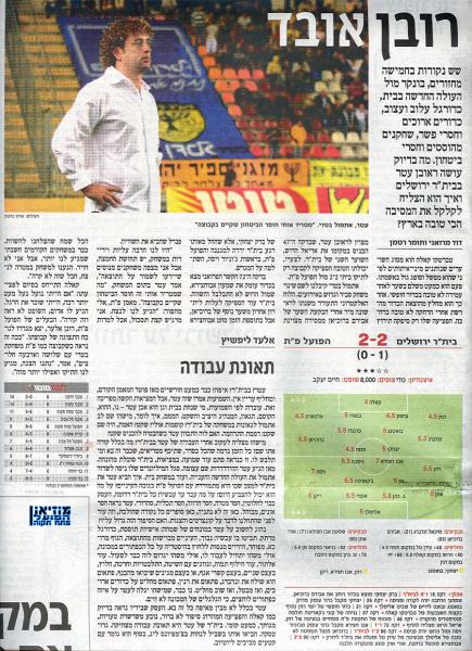 סיקור המשחק מתוך עיתון הארץ