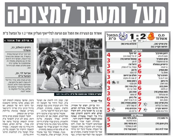 סיקור המשחק בידיעות אחרונות