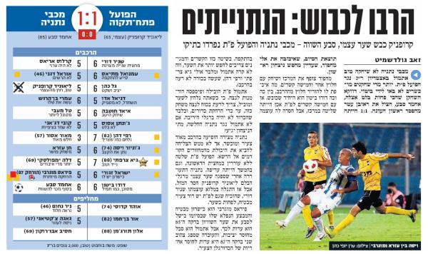 סיקור המשחק בידיעות אחרונות