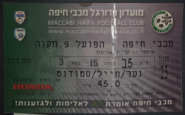 כרטיס למשחק בין הפועל פתח תקוה ומכבי חיפה