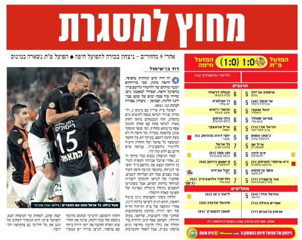סיקור המשחק בידיעות אחרונות