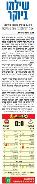 סיקור המשחק בידיעות אחרונות