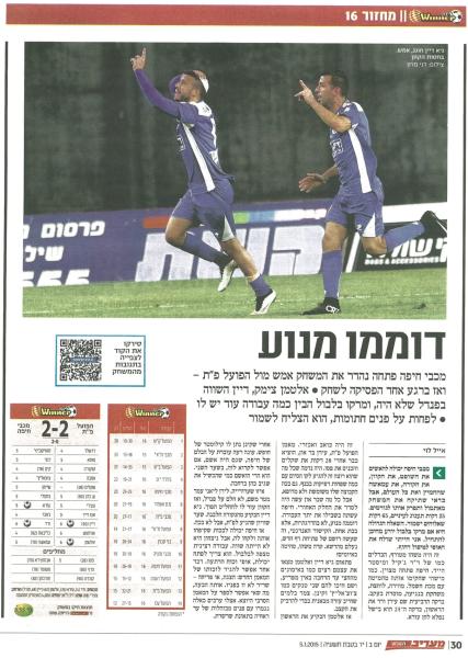 סיקור המשחק במעריב
