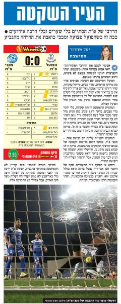 סיקור המשחק בידיעות אחרונות